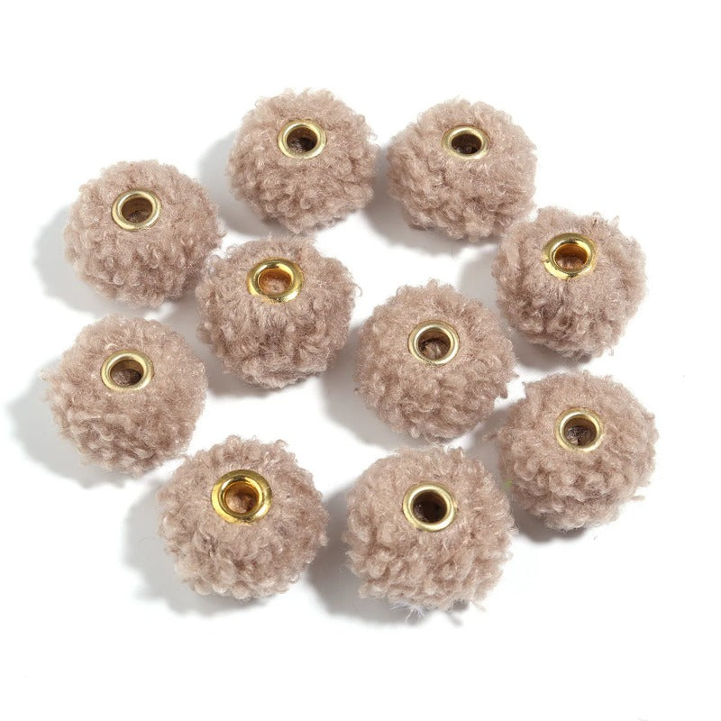 Wholesale 10pcs Colorful Fuzzy Spacer Beads